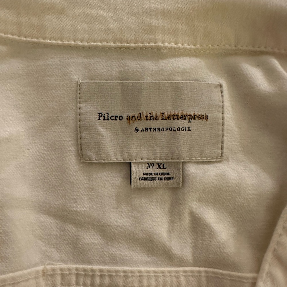 Pilcro and the Letterpress Cream Jean Jacket with Embroidered Hem - Picture 6 of 6